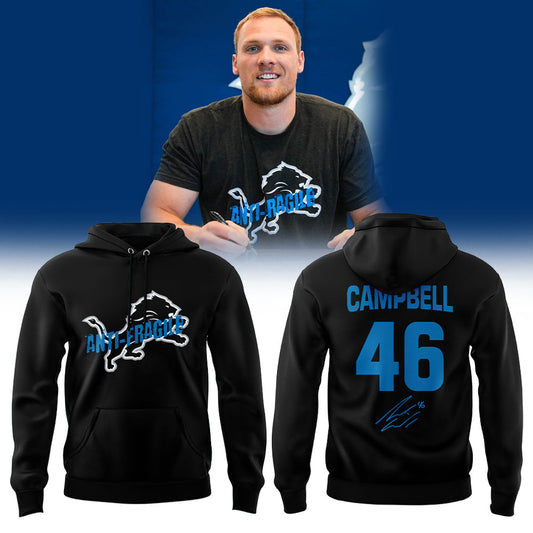 D Lions x Jack Campbell Our All-Pro linebacker Hoodie Black V2