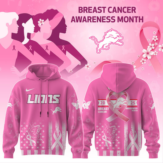 Detroit Lions Special Breast Cancer Awareness Month Limited Edition Hoodie 2025