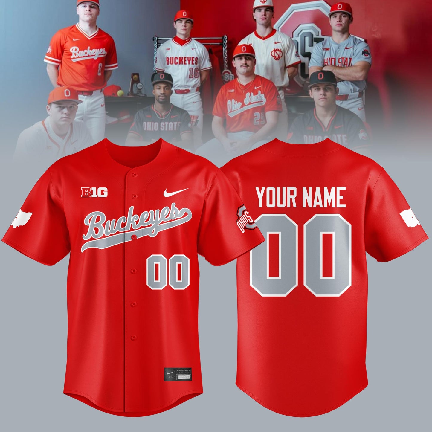 OSU Baseball 2026 Limited Custom Jersey – Red