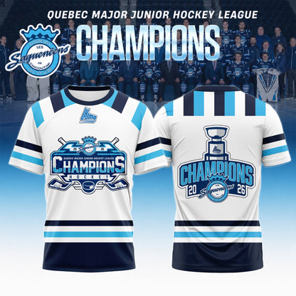 Chicoutimi Saguenéens 2026 QMJHL Champions Tshirt Limited Edition