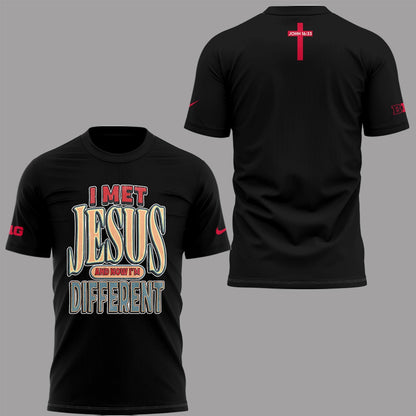 Back at Ohio State, J.T. Tuimoloau makes a statement in the ˜I MET JESUS AND NOW I™M DIFFERENT™ T-Shirt