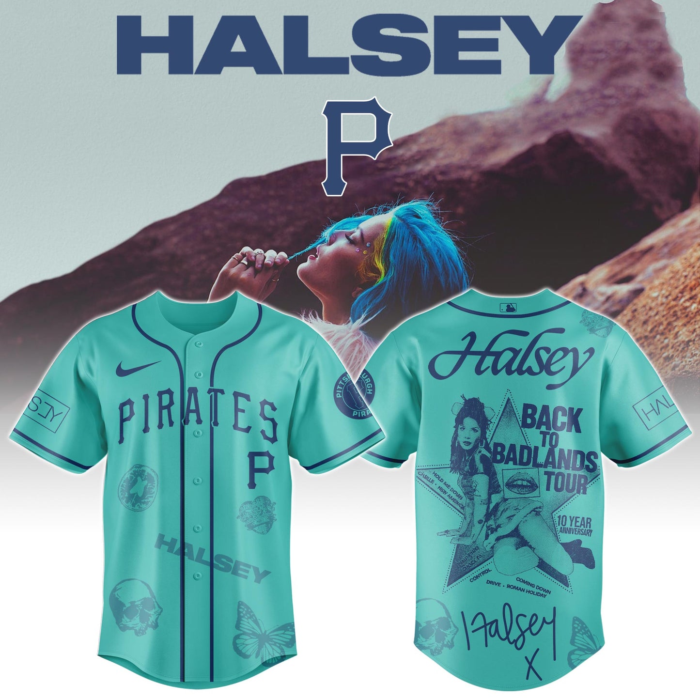 P Pirates x Halsey Back to Badlands Tour Jersey Editions Limited +Selling Out Fast