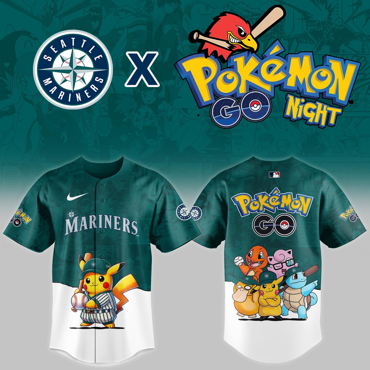 Seattle Mariners 2025 PokÃ©mon GO Night Limited Jersey