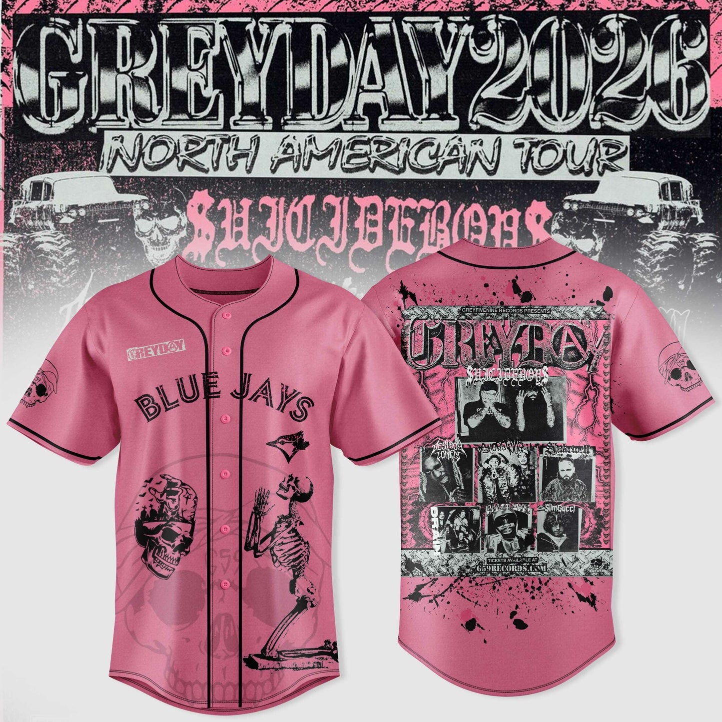 All Team MLB X $uicideboy$ Greyday 2026 “ North American Tour Jersey