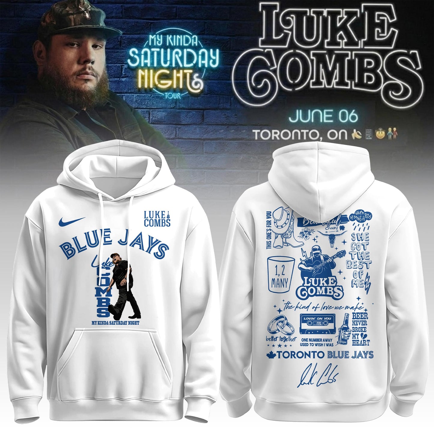 Toronto Blue Jays x LC My Kinda Saturday Night Tour 2026 Limited Edition Hoodie