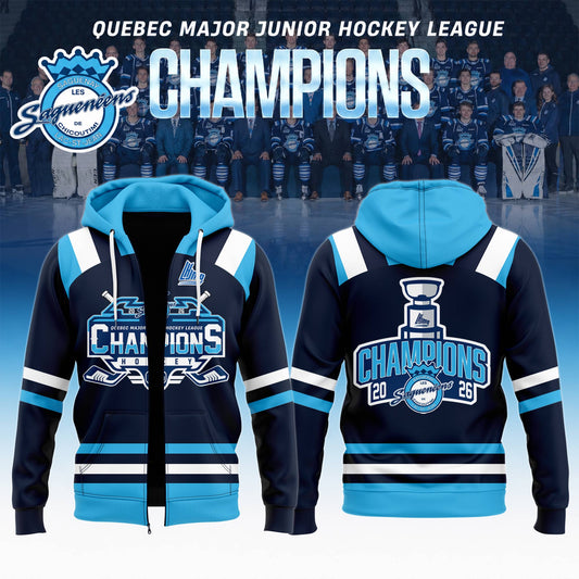 Chicoutimi Saguenéens 2026 QMJHL Champions ZipHoodie Limited Edition