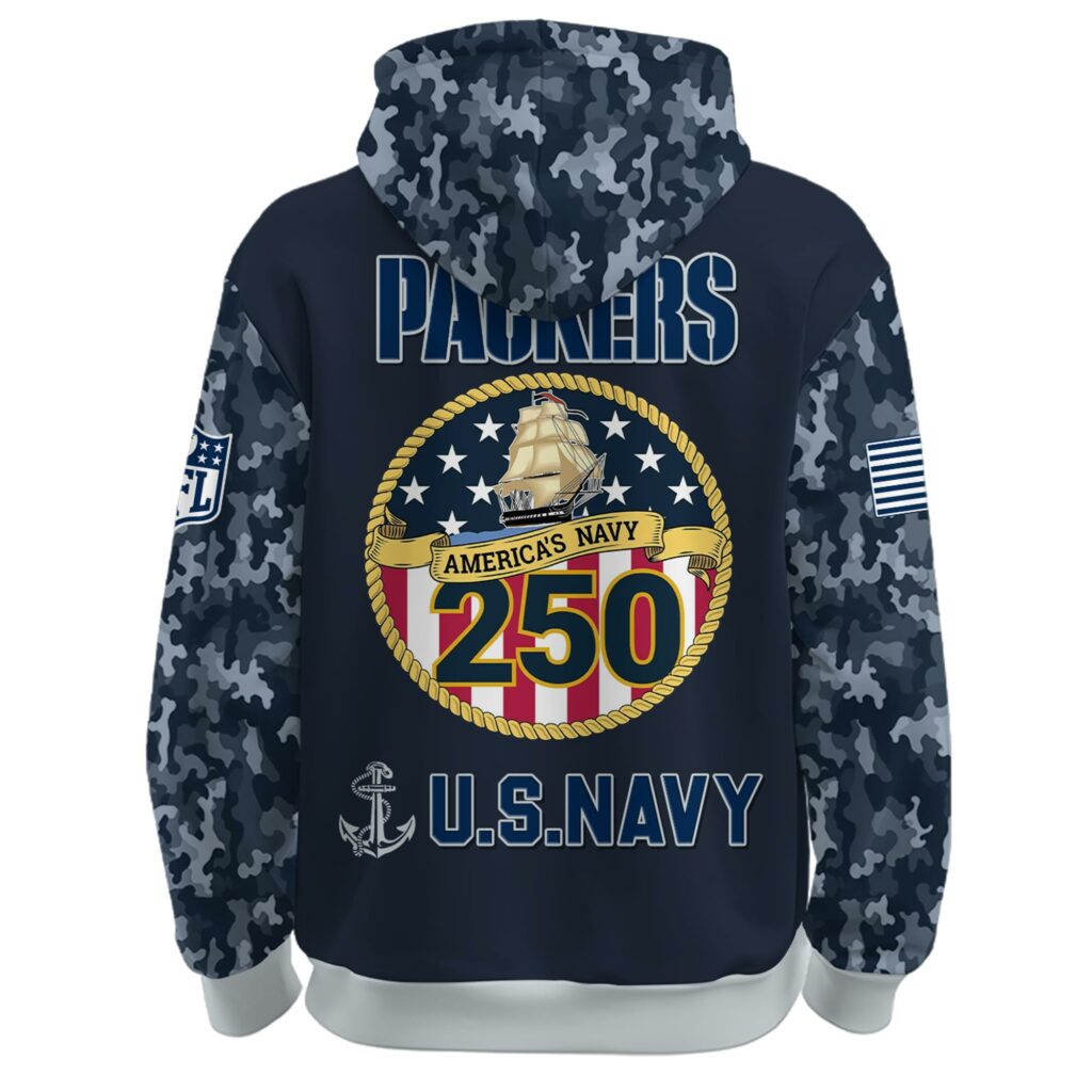 Green Bay Packers Navy 250th Birthday Hoodie Limited Edions