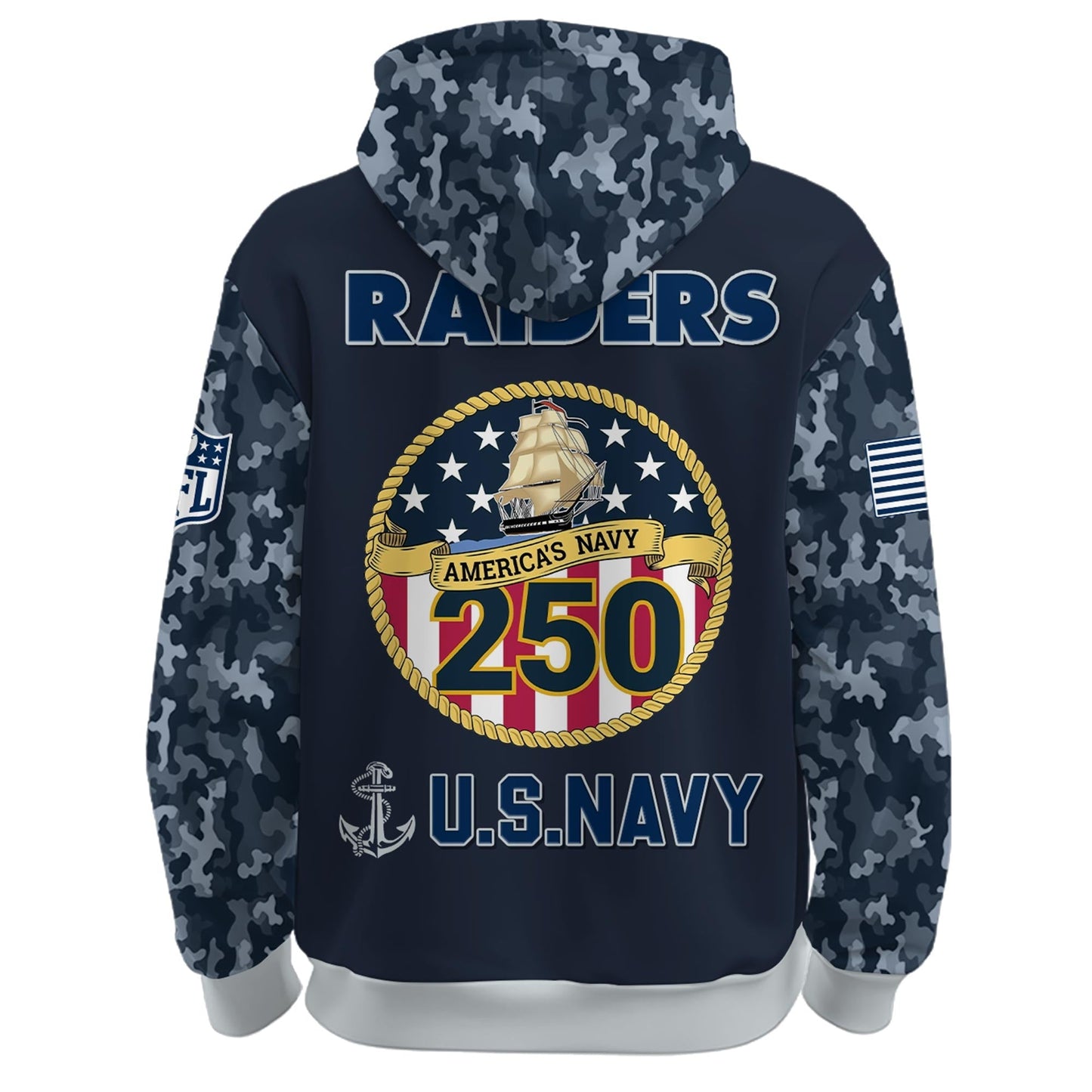 Las Vegas Raiders Navy 250th Birthday Hoodie Limited Edions