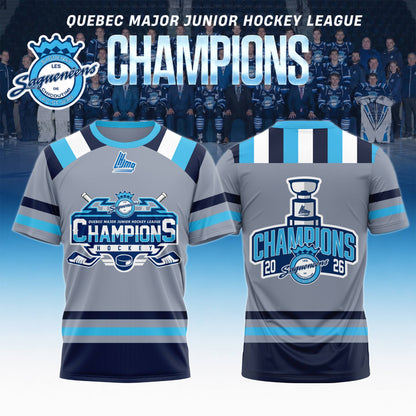 Chicoutimi Saguenéens 2026 QMJHL Champions Tshirt Limited Edition