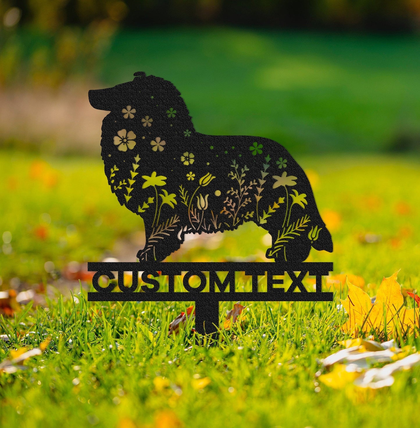 Custom Shetland Sheepdog Memorial Stake Sign,Pet Grave Markers Sign,Sheltie Metal Sign With Stake,Pet Loss Gift,Sympathy Remembrance Stake