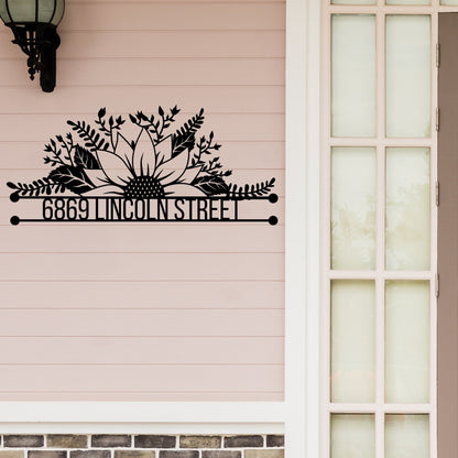 Personalized Metal Address Sign, Sunflower Address Sign, Metal House Numbers, Large Metal Sign, Metal Address Plaque, Custom Street Sign