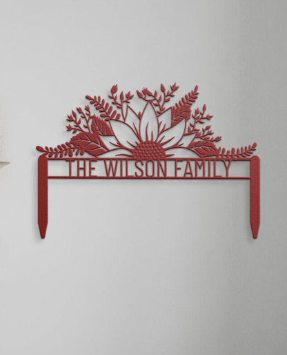 Family Custom Yard Sign, Outdoor Patio Metal Sign, Sunflower Metal Yard Sign, Welcome Yard Sign, Yard Address Sign, Address Sign For Yard