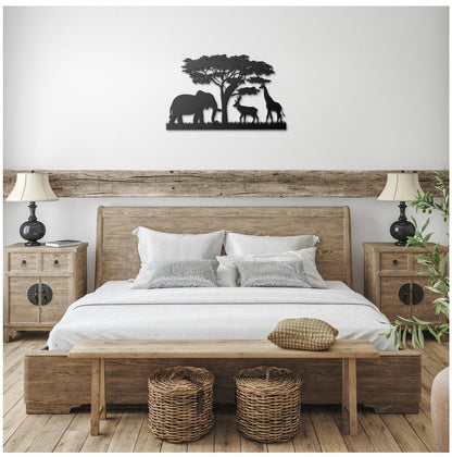 Safari Metal Sign, Nursery Wall Art, Kids Room Safari Metal Art, Nursery Elephant Wall Art, Jungle Animals Metal Sign, Nursery Wall Decor