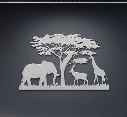 Safari Metal Sign, Nursery Wall Art, Kids Room Safari Metal Art, Nursery Elephant Wall Art, Jungle Animals Metal Sign, Nursery Wall Decor