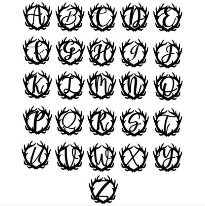 Personalized Initial Antler Sign / Metal Wall Decor / Initial Name Sign / Home Decor / Personalized Antler Decor / Metal Wall Art