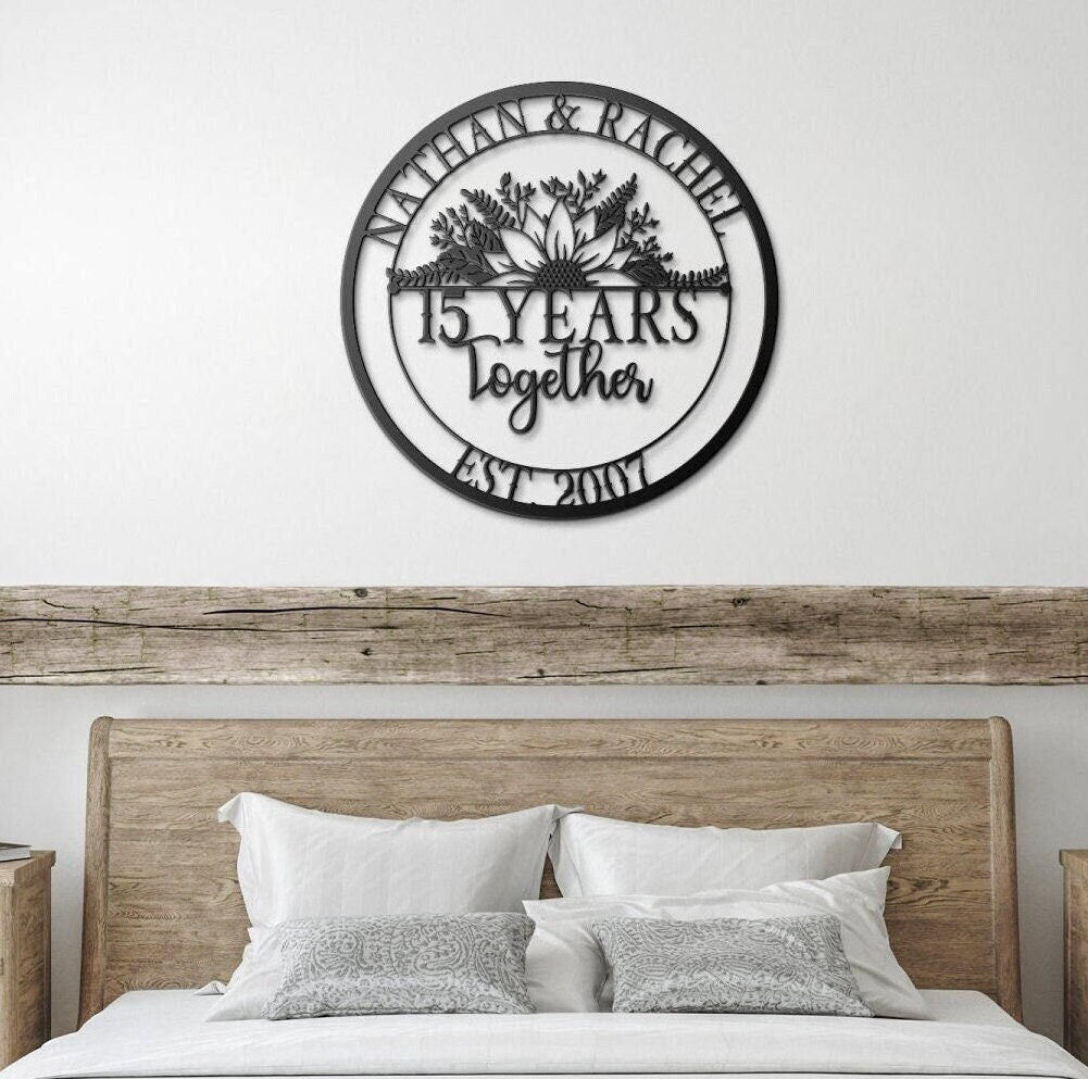 5th Anniversary Gift, Metal Sign For 5th Anniversary, 5th Wedding Anniversary, Personalized Gift For Couple