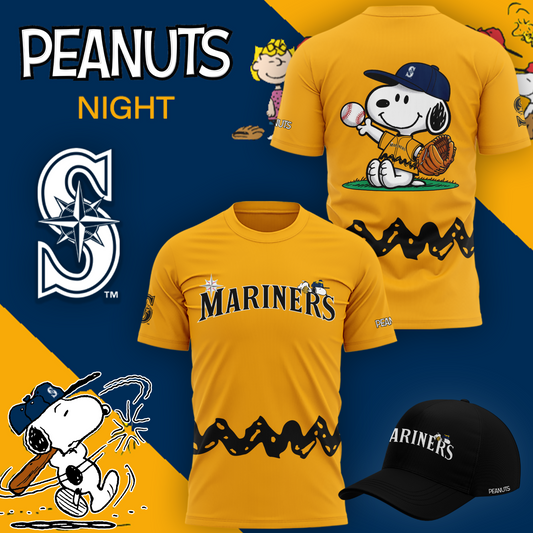 Limited Edition Seattle Mariners x Peanuts Night Yellow Jersey 2026