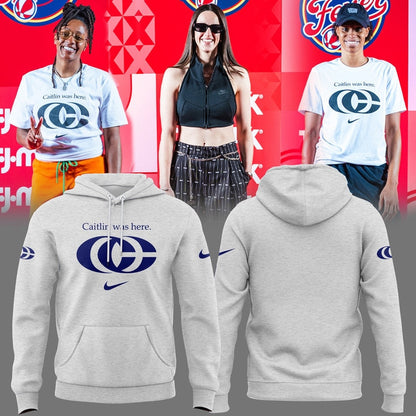 8 Caitlin Was Here Hoodie - Caitlin Clark - Her Logo New Hoodie Indiana Fever WNBA Hoodie