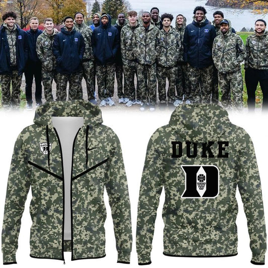 2025 Limited Edition Camo Zip Hoodie Duke Men™s Basketball Military Appreciation