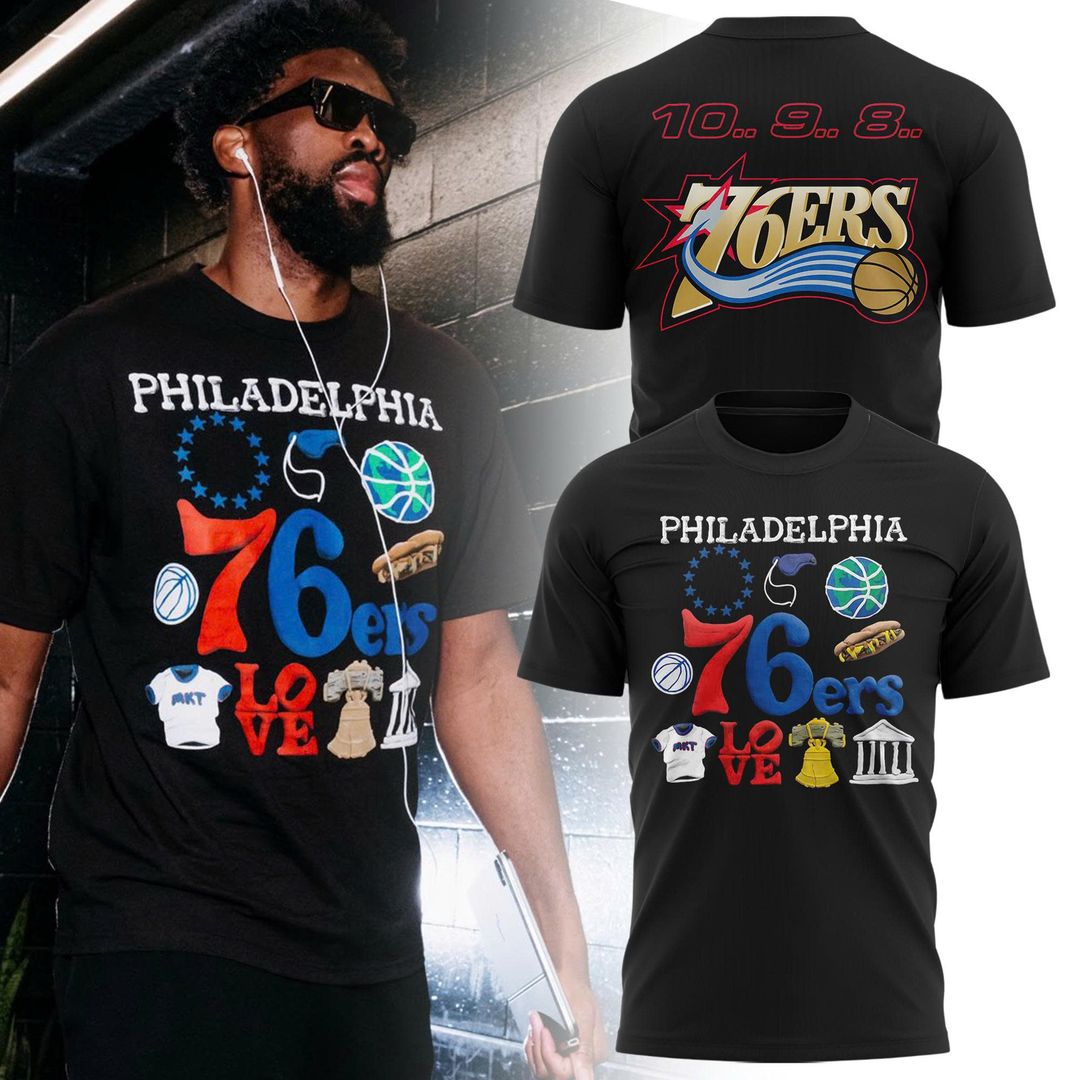 NBA x MARKET Black Philadelphia 76ers Tee