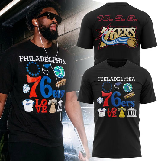 NBA x MARKET Black Philadelphia 76ers Tee