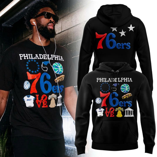Men's Philadelphia 76ers NBA Black Hoodie