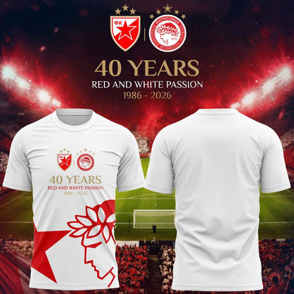 40 Years of Red & White Passion Anniversary Tee