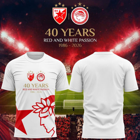 40 Years of Red & White Passion Anniversary Tee