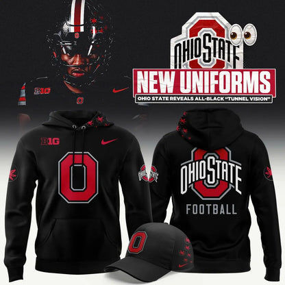 Ohio State Buckeyes Tunnel Vision All-Black Football Hoodie – Limited Edition