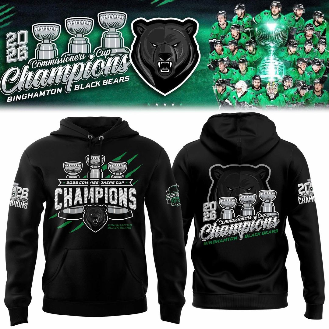 Binghamton Black Bears Back-To-Back-To-Back Champs 2026 Hoodie-Black