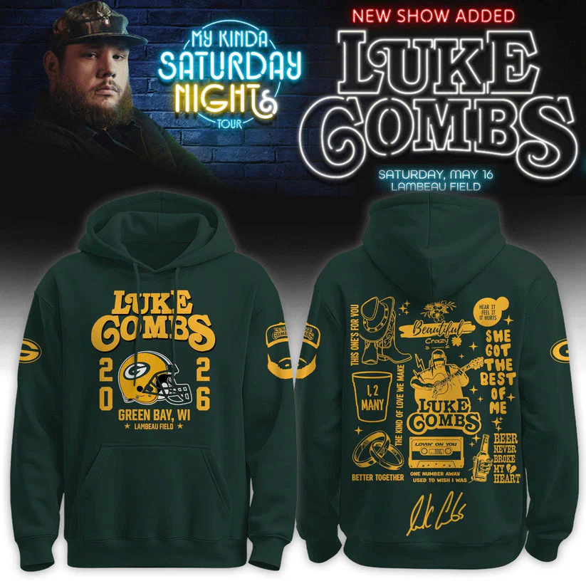 Green Bay Packers x Luke Combs x Country Music 2026 Hoodie