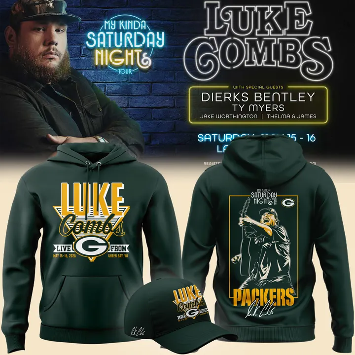 Green Bay Packers x Luke Combs x Country Music 2026 Hoodie