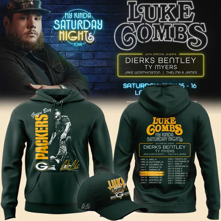 Green Bay Packers x Luke Combs - My Kinda Saturday Night Tour Country Music 2026 Hoodie