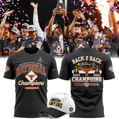 Texas Longhorns Softball 2026 NCAA National Champions Locker Room T-Shirt