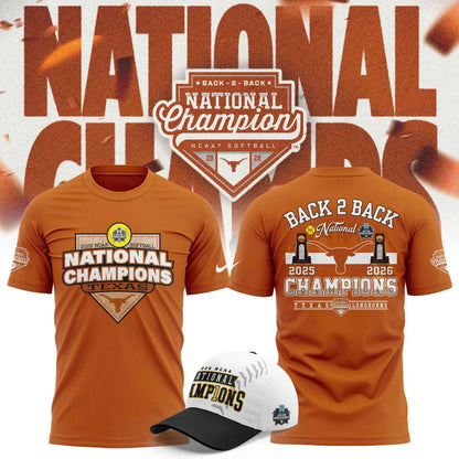 Texas Longhorns Softball 2026 NCAA National Champions Locker Room T-Shirt
