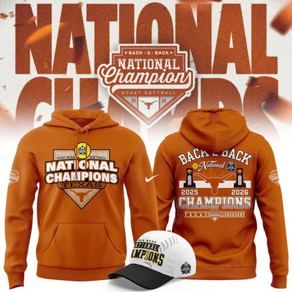 Texas Longhorns Softball 2026 NCAA National Champions Locker Room Hoodie
