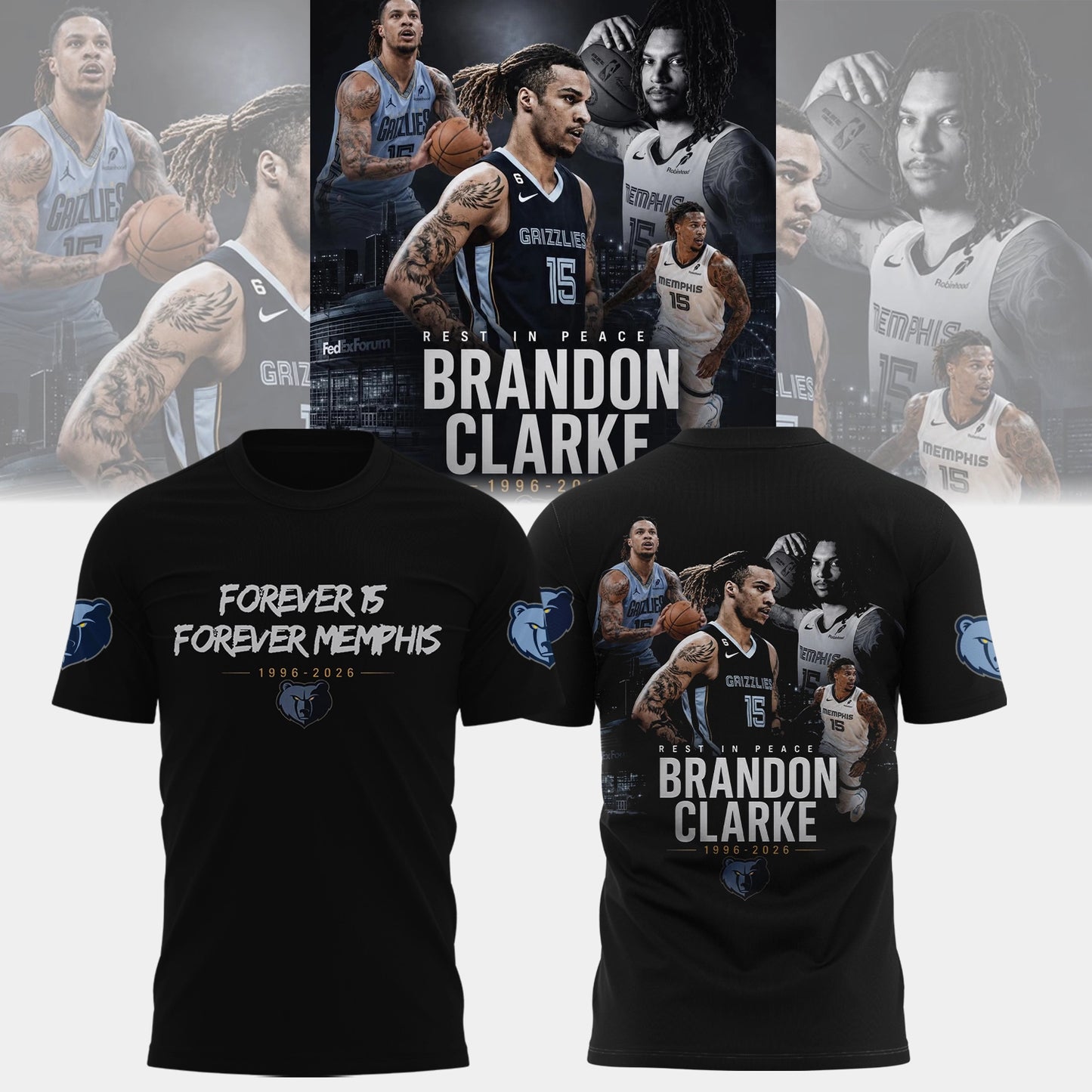 In Memory of Brandon Clarke, Forever 15 Shirt