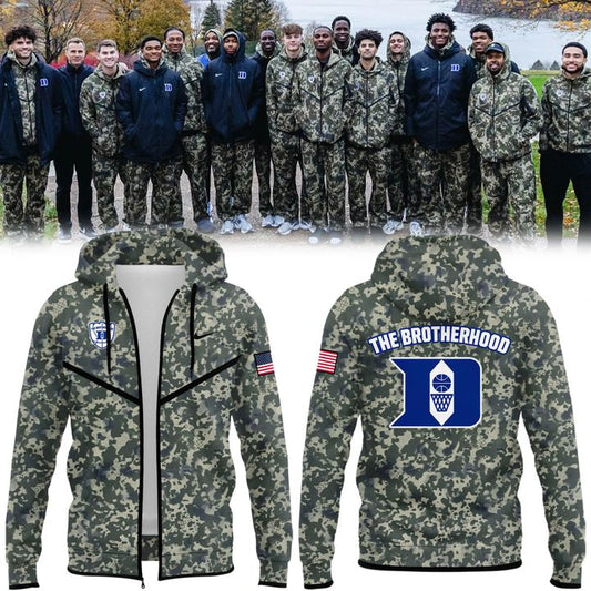 2025 Limited Edition Camo Zip Hoodie Duke Men™s Basketball Military Appreciation