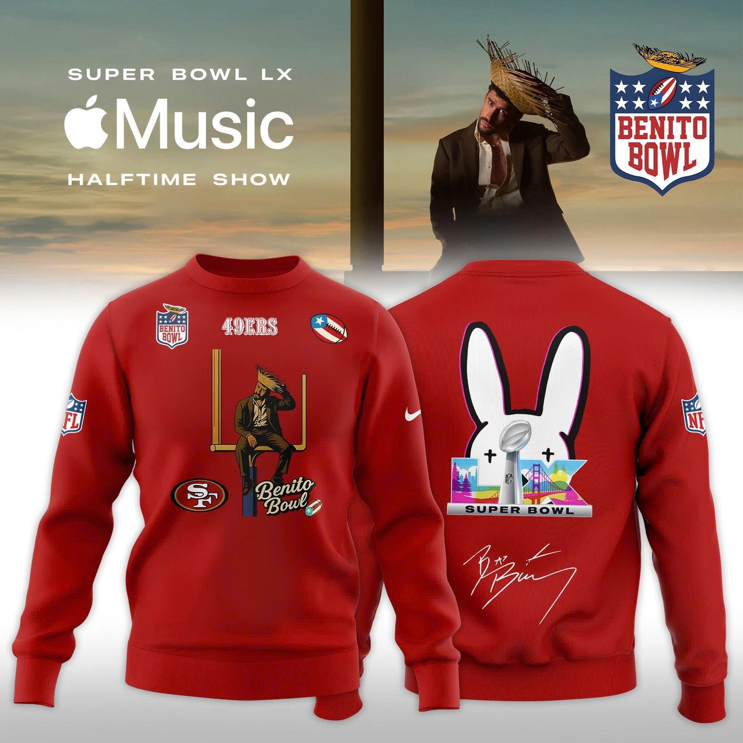 San Francisco 49ers x Bad Bunny Super Bowl LX The Halftime Show Special Edition Sweatshirt