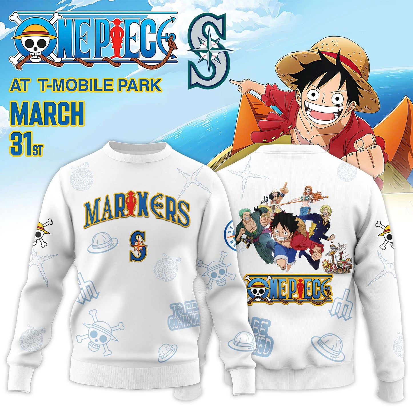 Seattle Mariners x One Piece Night 2026 Limited Edition Sweatshirt