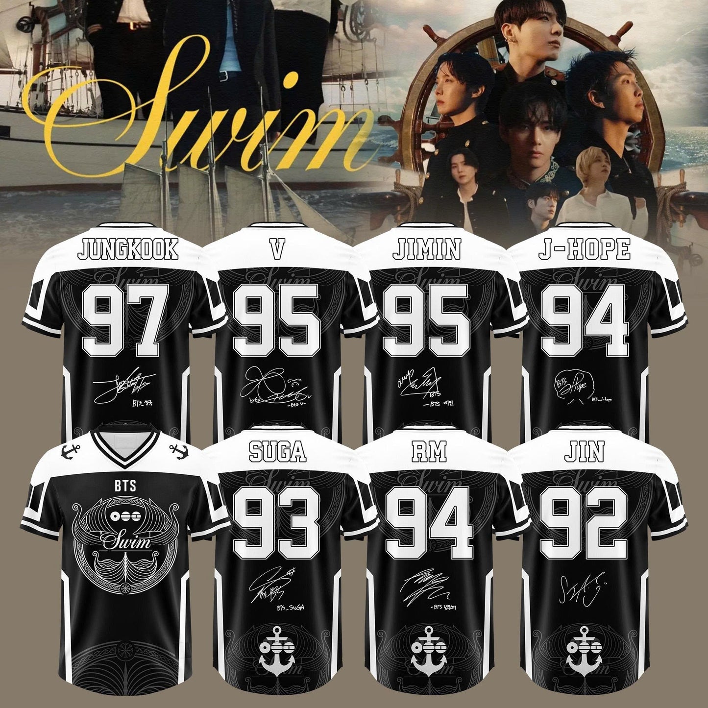 BTS “ Swim Arirang Album Mixed Mesh Jersey