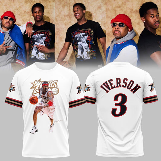 Allen Iverson Philadelphia 76ers Black Chalked Up T-Shirt